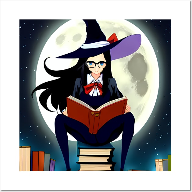 Bookworm Witch Wall Art by Manzo Carey